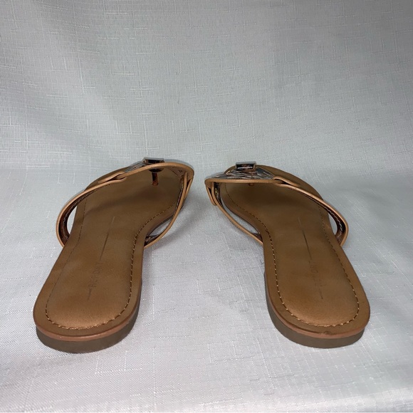 REPORT Thong Sandals Women 8.5 Brown Leopard Animal Print Flat Heel Slip On - Picture 7 of 12